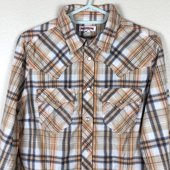 True Religion Plaid Flannel Western Pearl Snap Button Shirt - Picture 2 of 9